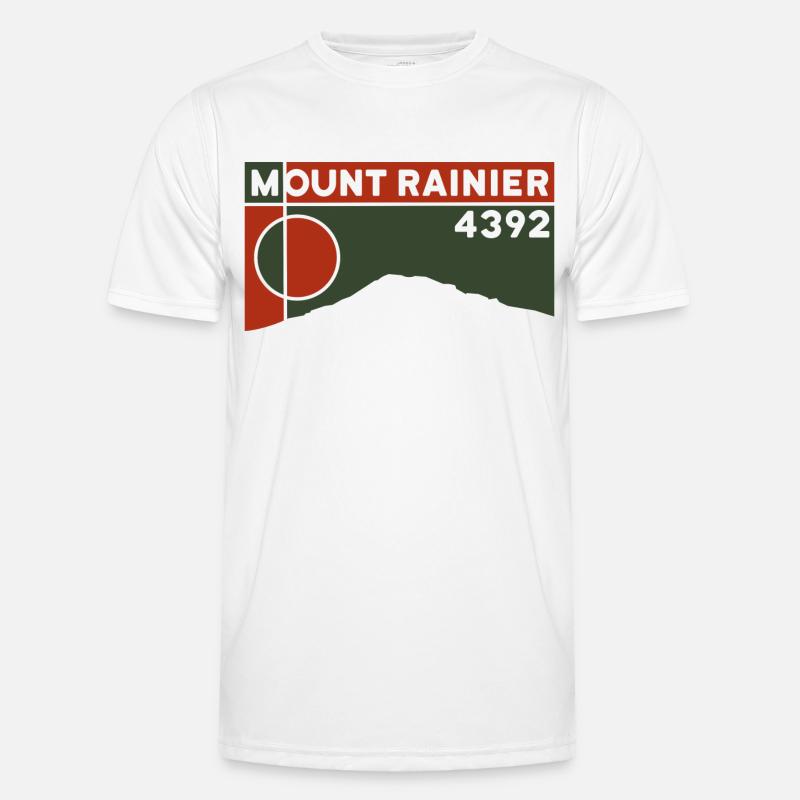 Mount Rainier Besteigen Vulkan Washington Geschenk Männer Funktions-T-Shirt