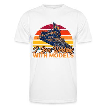 Trains miniatures Voyage en train cadeau - T-shirt sport Homme - blanc - Devant - AI Model Male 178 dark (178cm)