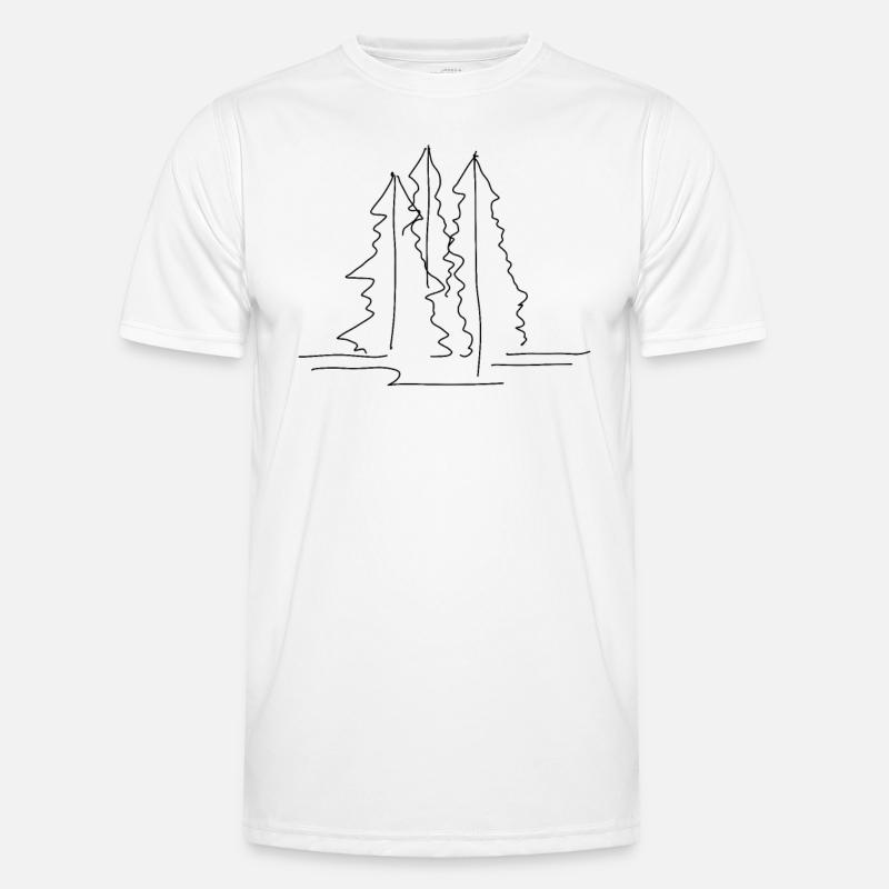 Tree Forest Lineart - Men's Functional T-Shirt - white