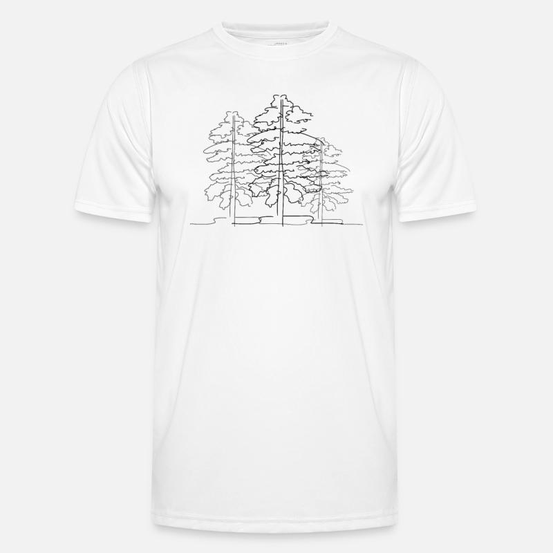 Tree Forest Lineart - Men's Functional T-Shirt - white