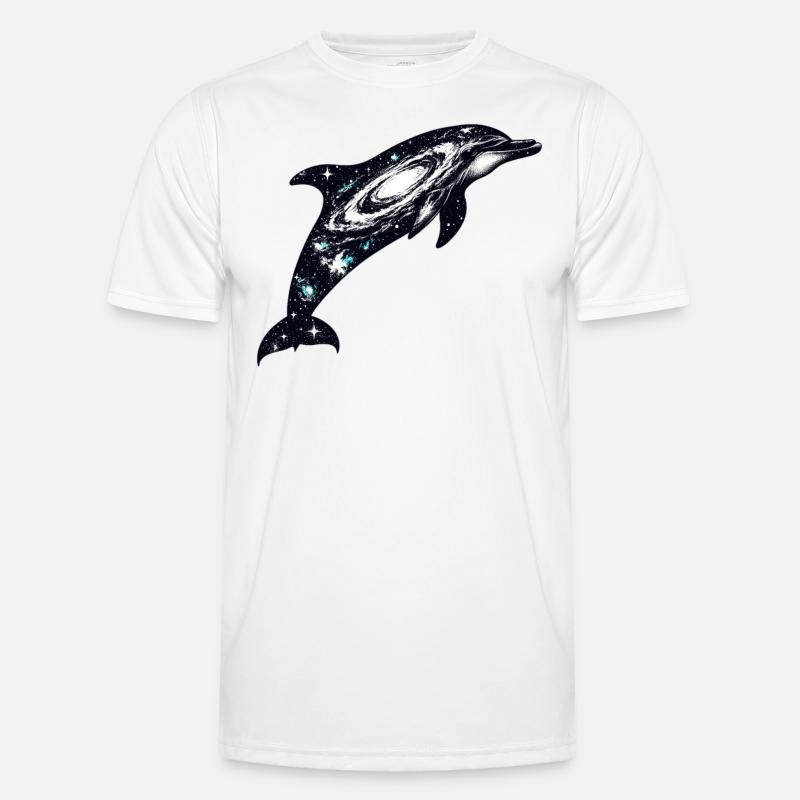 Dolphin Space Galaxy Universe - Men's Functional T-Shirt - white