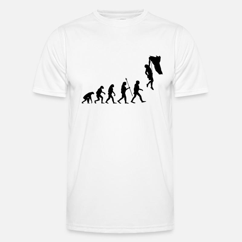 Evolution Klettern Bouldern Climbing Bergsteigen - Männer Funktions-T-Shirt - Weiß
