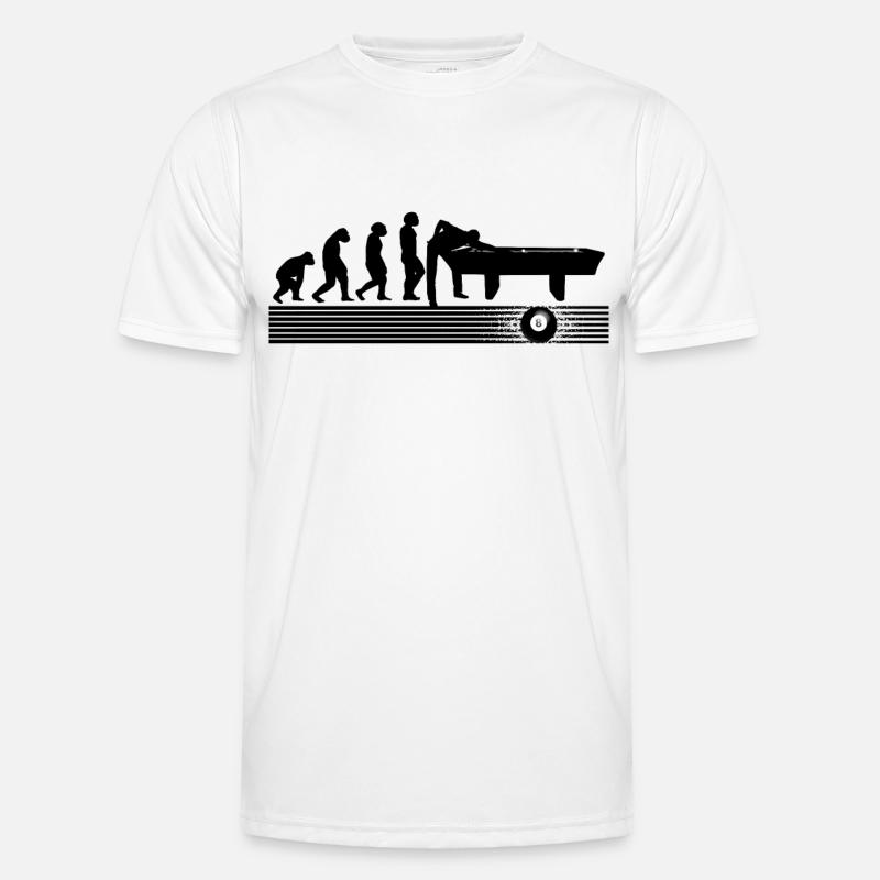 Snooker Evolution Billardtisch Billardkugeln Pool - Männer Funktions-T-Shirt - Weiß