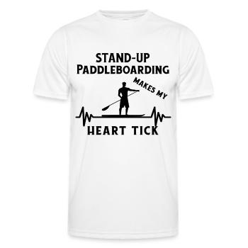 SUP paddle paddle Stand Up Paddle Surf - T-shirt sport Homme - blanc - Devant - AI Model Male 178 dark (178cm)