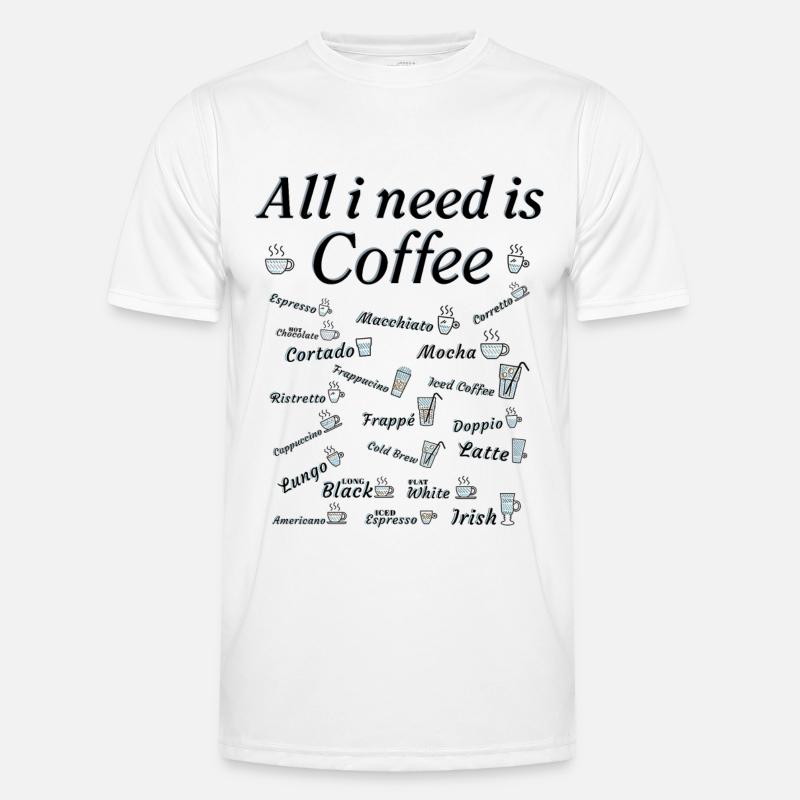 Kaffee Sammlung Kaffeetrinker Kaffeeliebhaber - Männer Funktions-T-Shirt - Weiß