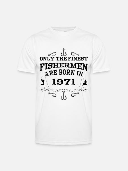 Angler born 1971 birthday - Men's Functional T-Shirt - white