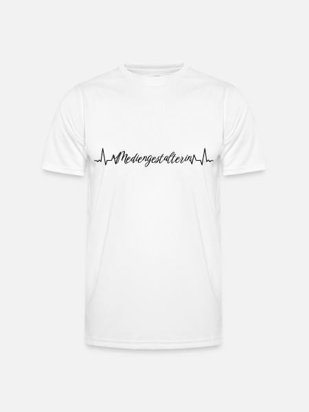 Designer Herzschlag Mediengestalterin - Männer Funktions-T-Shirt - Weiß