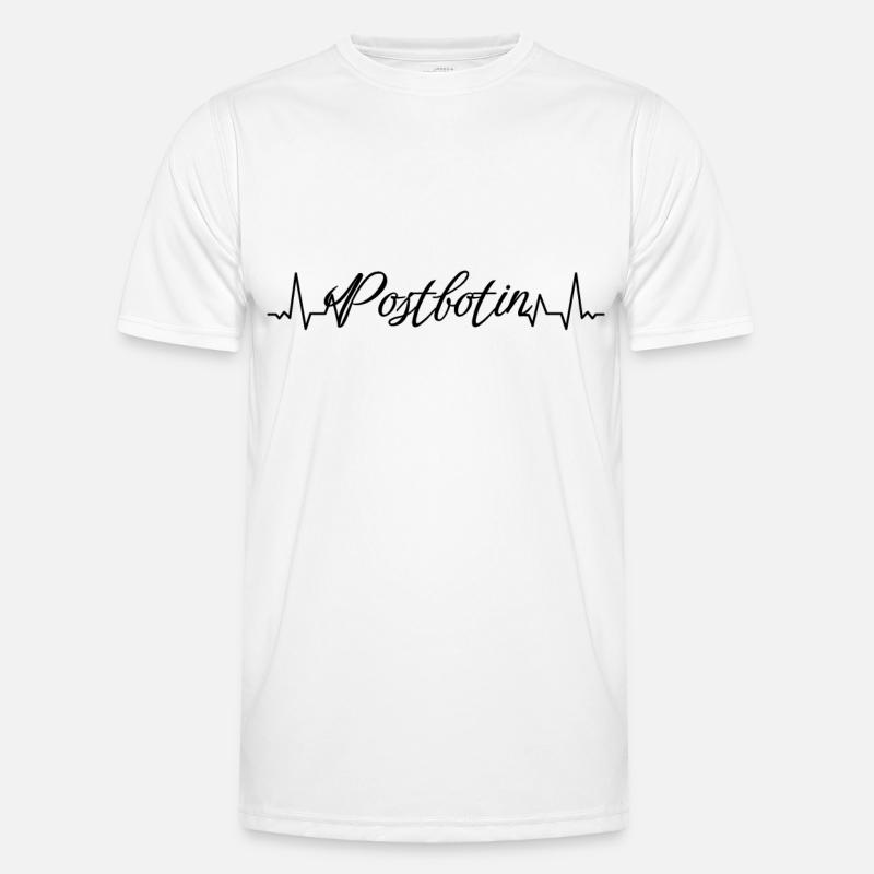 Postboten Herzschlag Postbote Postbotin - Männer Funktions-T-Shirt - Weiß