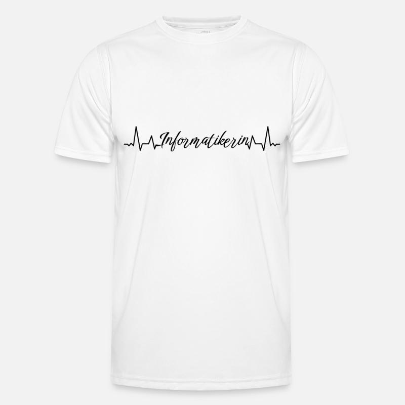 Programmierer Herzschlag Informatikerin - Männer Funktions-T-Shirt - Weiß