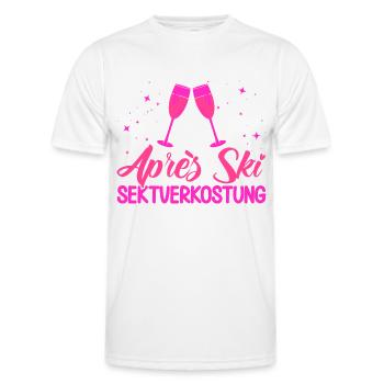 Apres Ski Après Ski Sektverkostung Geschenk - Männer Funktions-T-Shirt - Weiß - Vorne - AI Model Male 178 dark (178cm)