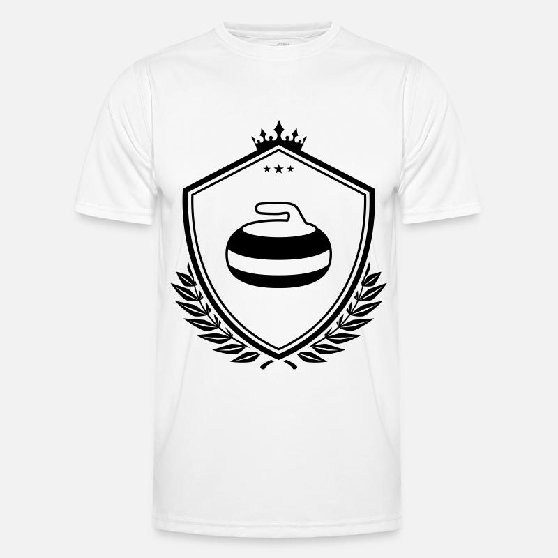 Curling crest - Men's Functional T-Shirt - white