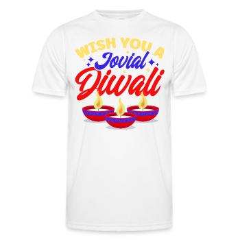 Diwali Hindus Sikh Festival of Lights Gift - Men's Functional T-Shirt - white - Front - AI Model Male 178 dark (178cm)