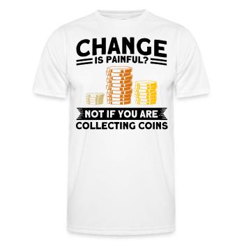 Coin Collection Coin Collectors Numismatics Coin Collections - Men's Functional T-Shirt - white - Front - AI Model Male 178 dark (178cm)