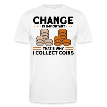 Coin Collection Coin Collectors Numismatics Coin Collections - Men's Functional T-Shirt - white - Front - AI Model Male 178 dark (178cm)