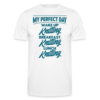 Stricken Stoff Stricken Stricken Geschenk - Männer Funktions-T-Shirt - Weiß - Vorne - AI Model Male 178 dark (178cm)