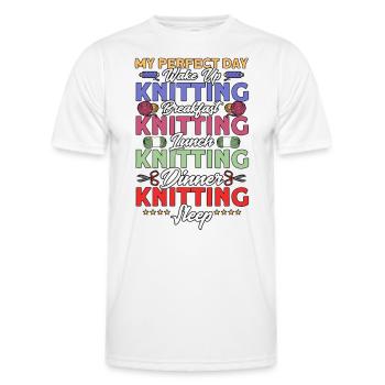 Stricken Stoff Stricken Stricken Geschenk - Männer Funktions-T-Shirt - Weiß - Vorne - AI Model Male 178 dark (178cm)