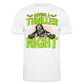 Horreur Halloween Thriller Nuit Maman Creepy - T-shirt sport Homme - blanc - Devant - AI Model Male 178 dark (178cm)