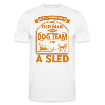 Sledding Sled Dog Racing Dog Sleds - Men's Functional T-Shirt - white - Front - AI Model Male 178 dark (178cm)