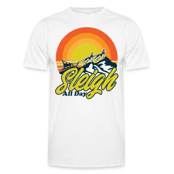 Sled Dog Racing Sledding Dog Sleds - Men's Functional T-Shirt - white - Front - AI Model Male 178 dark (178cm)