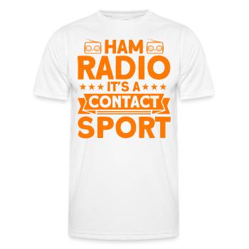 Amateur radio Morse code broadcast amateur radio Gesche - Men's Functional T-Shirt - white - Front - AI Model Male 178 dark (178cm)