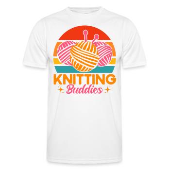 Stricken Lustiger Stricker Stricken Geschenk - Männer Funktions-T-Shirt - Weiß - Vorne - AI Model Male 178 dark (178cm)