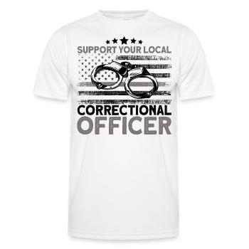 Justizvollzugsbeamter Handschellen Gefängniswärter - Männer Funktions-T-Shirt - Weiß - Vorne - AI Model Male 178 dark (178cm)