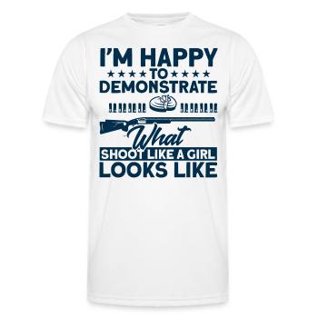 Clay Pigeon Shooting Falling Shooting Clay Pigeon Shooting - Men's Functional T-Shirt - white - Front - AI Model Male 178 dark (178cm)