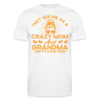 Mère et grand-mère folles Mère et grand-mère - T-shirt sport Homme - blanc - Devant - AI Model Male 178 dark (178cm)