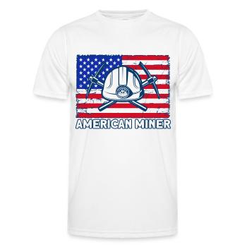 Mineurs de charbon Mineurs souterrains Exploitation minière - T-shirt sport Homme - blanc - Devant - AI Model Male 178 dark (178cm)