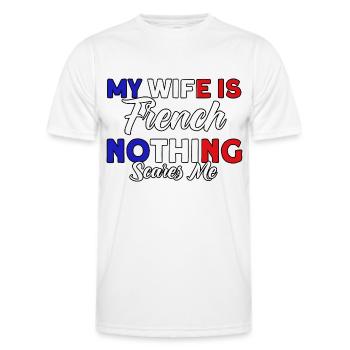 French Flag French Roots Gift - Men's Functional T-Shirt - white - Front - AI Model Male 178 dark (178cm)