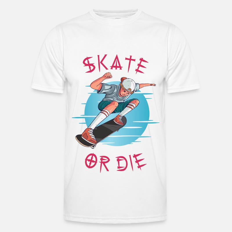 Skate oder stirb Skateboarder Junge - Männer Funktions-T-Shirt - Weiß