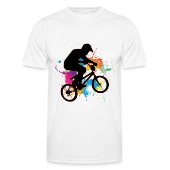 Bmx - Männer Funktions-T-Shirt - Weiß - Vorne - AI Model Male 178 dark (178cm)