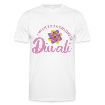 Diwali Hindus Sikh Festival of Lights Gift - Men's Functional T-Shirt - white - Front - AI Model Male 178 dark (178cm)
