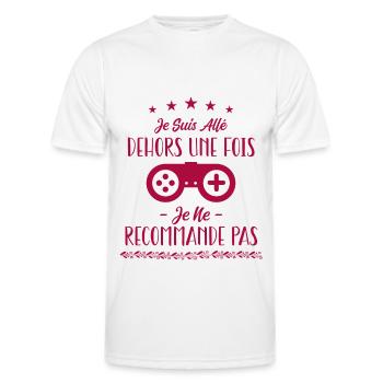 Je suis allé dehors une foi - T-shirt sport Homme - blanc - Devant - AI Model Male 178 dark (178cm)