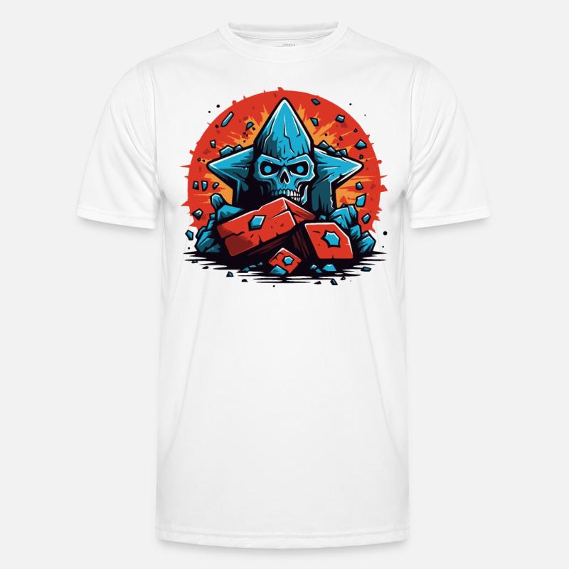 Zombie skull on the rocks - Men's Functional T-Shirt - white