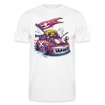 Rugged Cartoon JDM Pirate Street Racer - Men's Functional T-Shirt - white - Front - AI Model Male 178 dark (178cm)