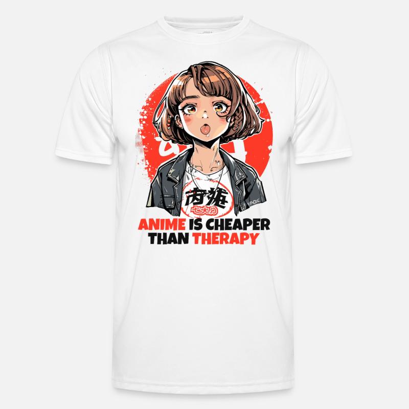 Anime is cheaper than therapy - Men's Functional T-Shirt - white