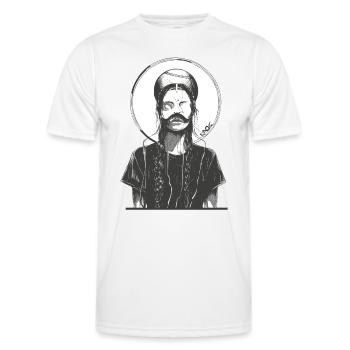 Art fou : Fille de baseball - T-shirt sport Homme - blanc - Devant - AI Model Male 178 dark (178cm)
