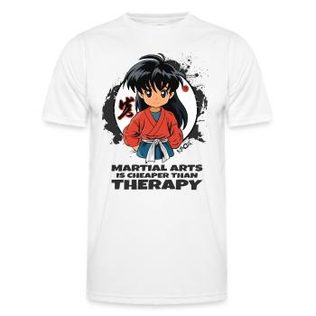 Martial arts are cheaper than therapy - Men's Functional T-Shirt - white - Front - AI Model Male 178 dark (178cm)