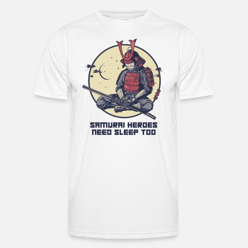 Samurai-Held braucht Schlaf - Männer Funktions-T-Shirt - Weiß