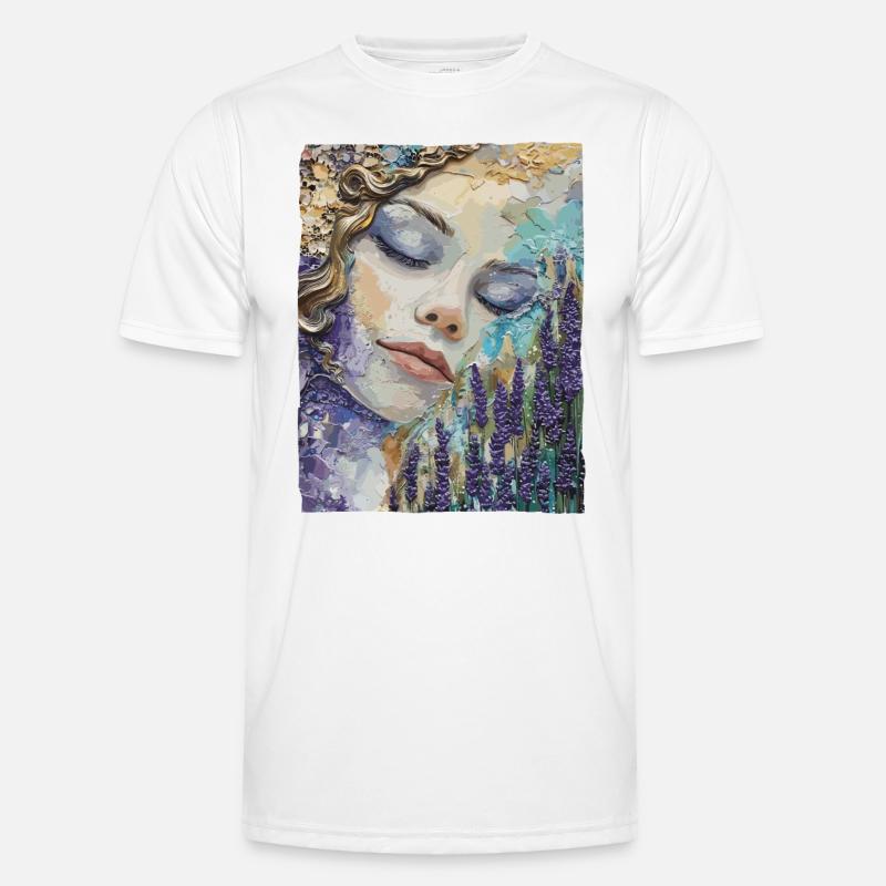 Mädchen schläft im Lavendel Männer Funktions-T-Shirt