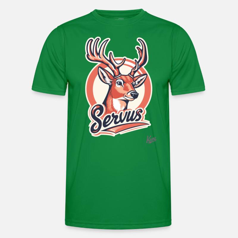 Proud red fallow deer: Deer says goodbye Men's Functional T-Shirt