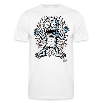 Pop Art : Monstre momie de dessin animé effrayé - T-shirt sport Homme - blanc - Devant - AI Model Male 178 dark (178cm)