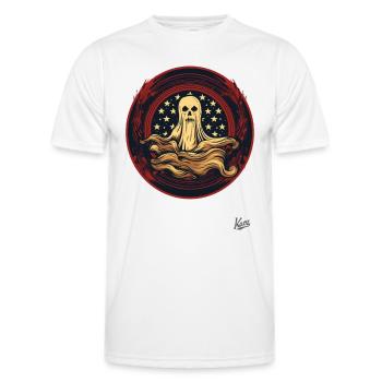 Patriotic Ghost - Men's Functional T-Shirt - white - Front - AI Model Male 178 dark (178cm)