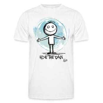 Cachez la douleur - T-shirt sport Homme - blanc - Devant - AI Model Male 178 dark (178cm)