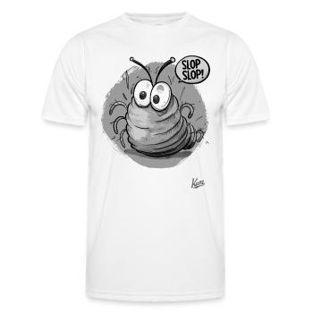 Slop Slop : Voici la larve de ver de dessin animé amusante - T-shirt sport Homme - blanc - Devant - AI Model Male 178 dark (178cm)