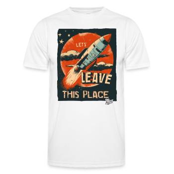 Lass uns mit einer Rakete hier abhauen - Männer Funktions-T-Shirt - Weiß - Vorne - AI Model Male 178 dark (178cm)