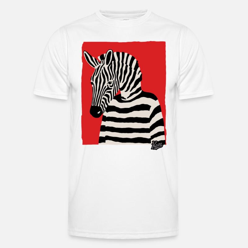 Cartoon Comic Kunst eines Zebra mit Pullover Männer Funktions-T-Shirt