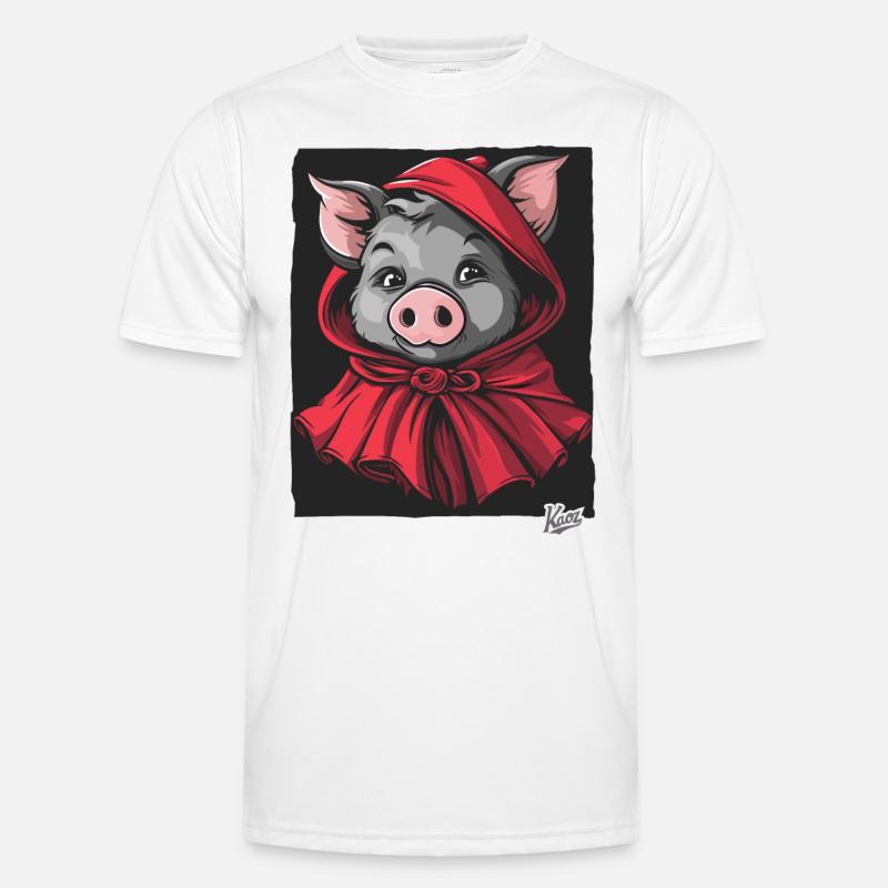 Das Märchen vom kleinen Rotkäppchen-Schwein Männer Funktions-T-Shirt