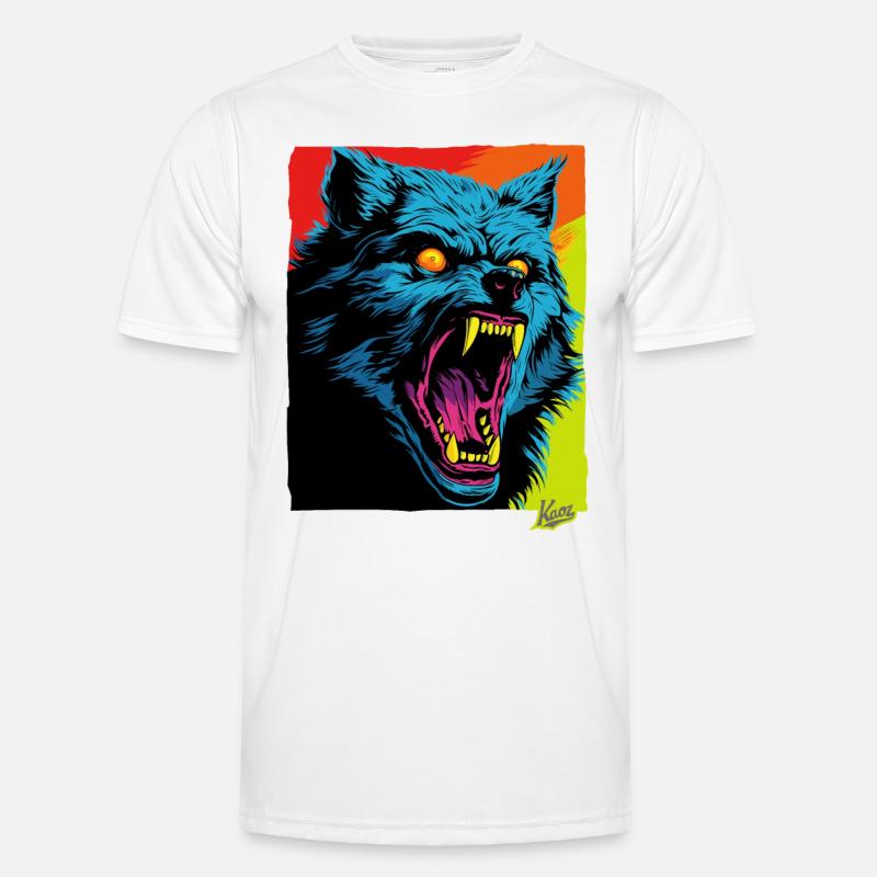 arg varg: bitande raseri - Funktions-T-shirt herr - vit